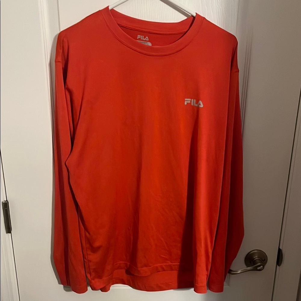 Fila Orange Long Sleeve Tee Athletic Performance